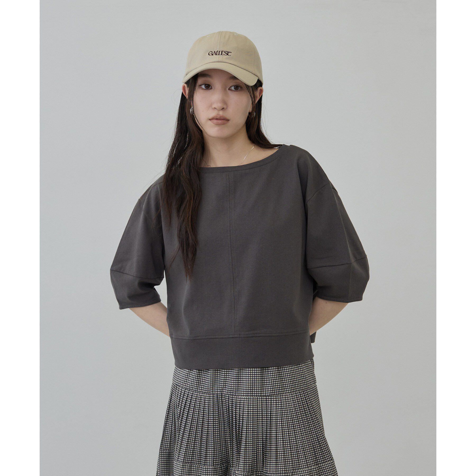 GALLEST「ハーフスリーブフォルムカットソー【接触冷感／新色追加】」|Tシャツ・カットソー|チャコールグレー(0