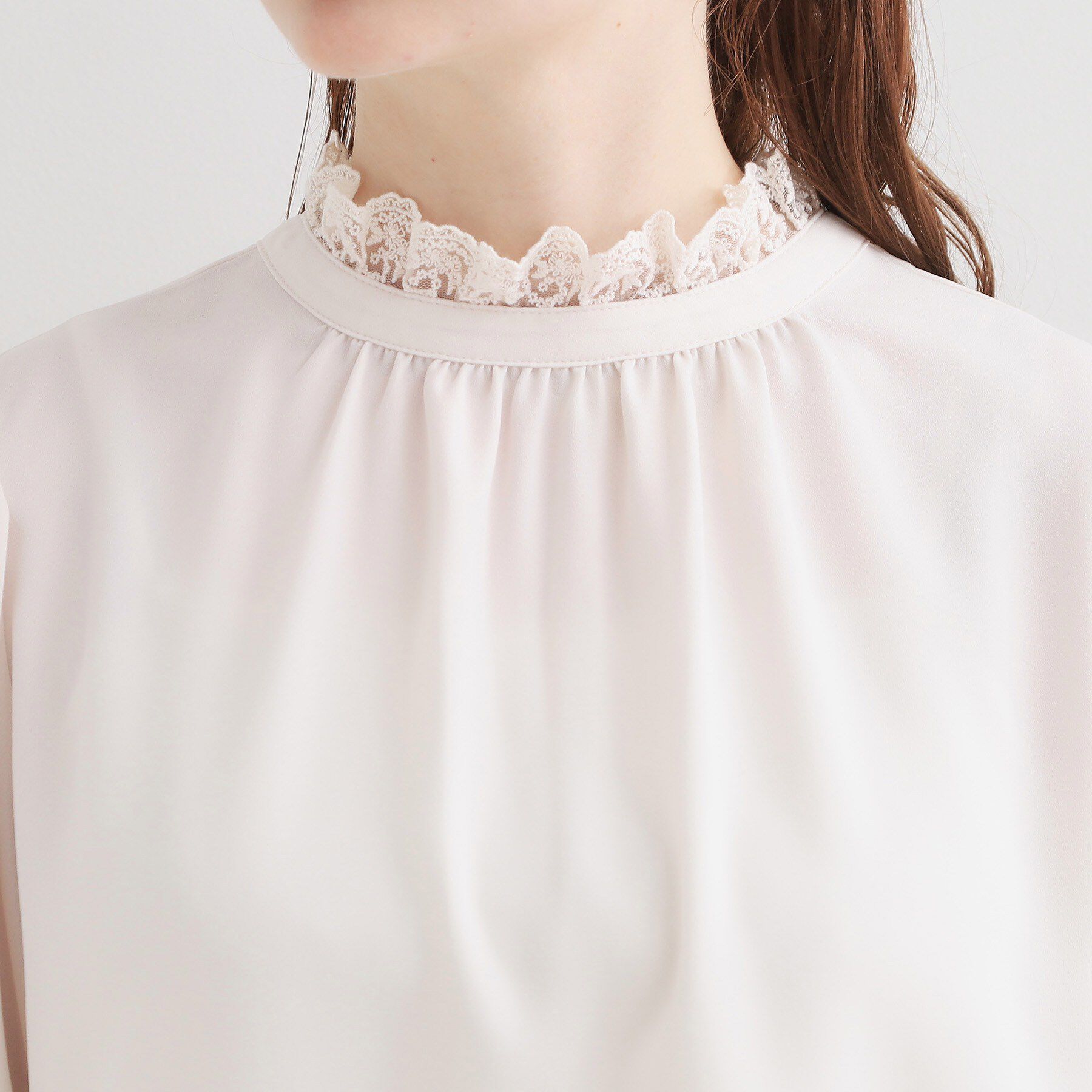 Couture broach「【大人上品・前後2WAY】エンブロレース 5分袖ブラウス【洗濯機可】」|シャツ・ブラウス|