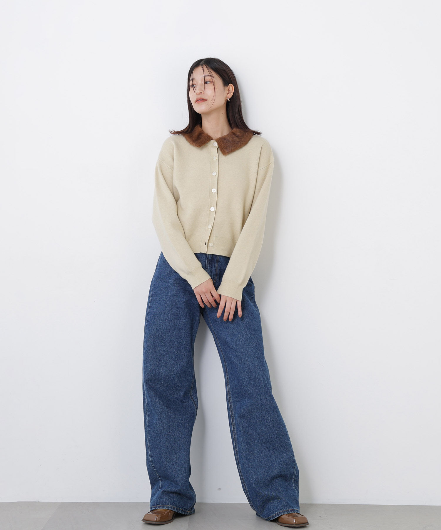  「〈N.〉ファーカラーカーディガン」|ニット・セーター|