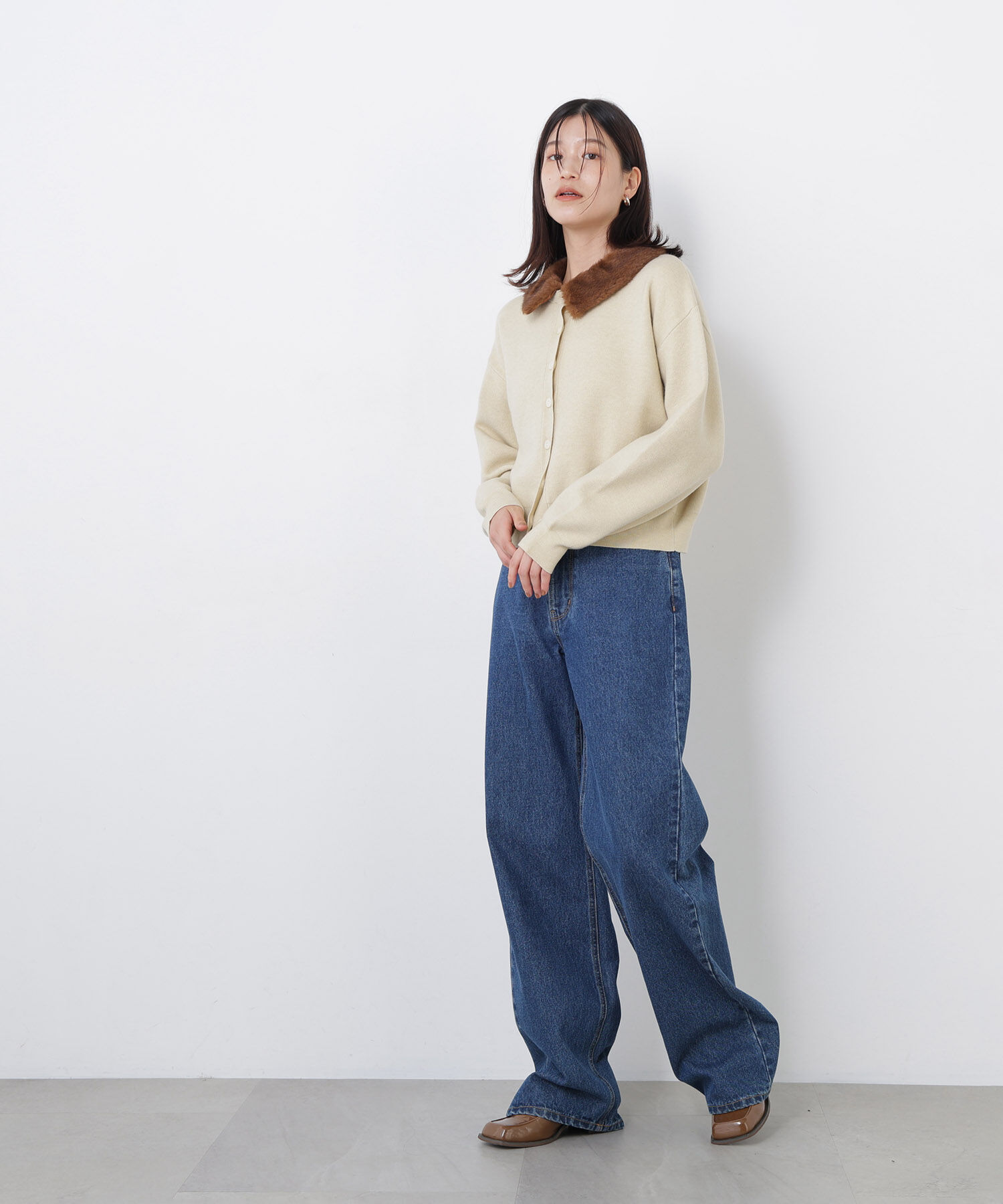  「〈N.〉ファーカラーカーディガン」|ニット・セーター|