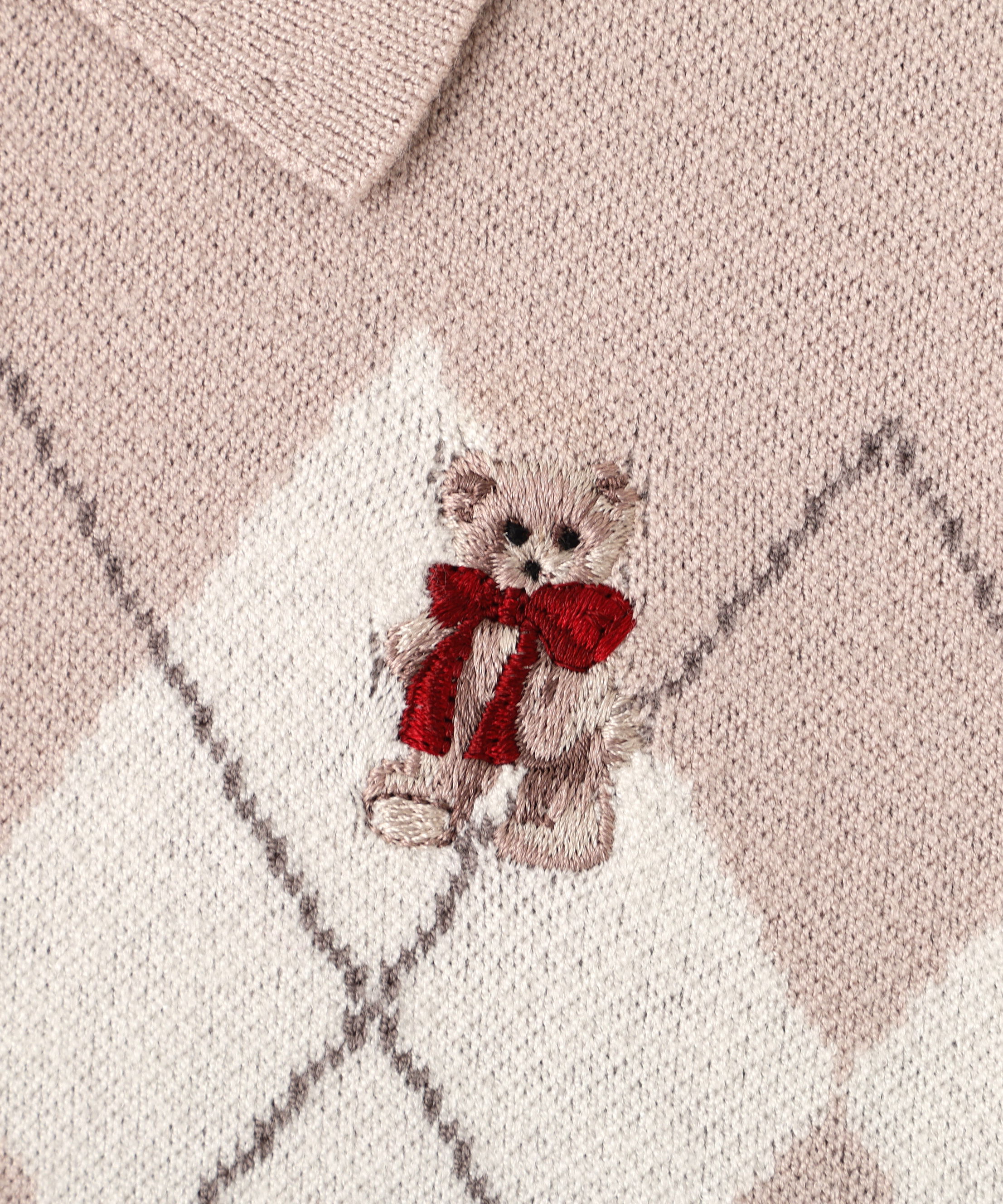  「＜ＢＥＡＲシリーズ＞ポロ襟アーガイルニット」|ニット・セーター|