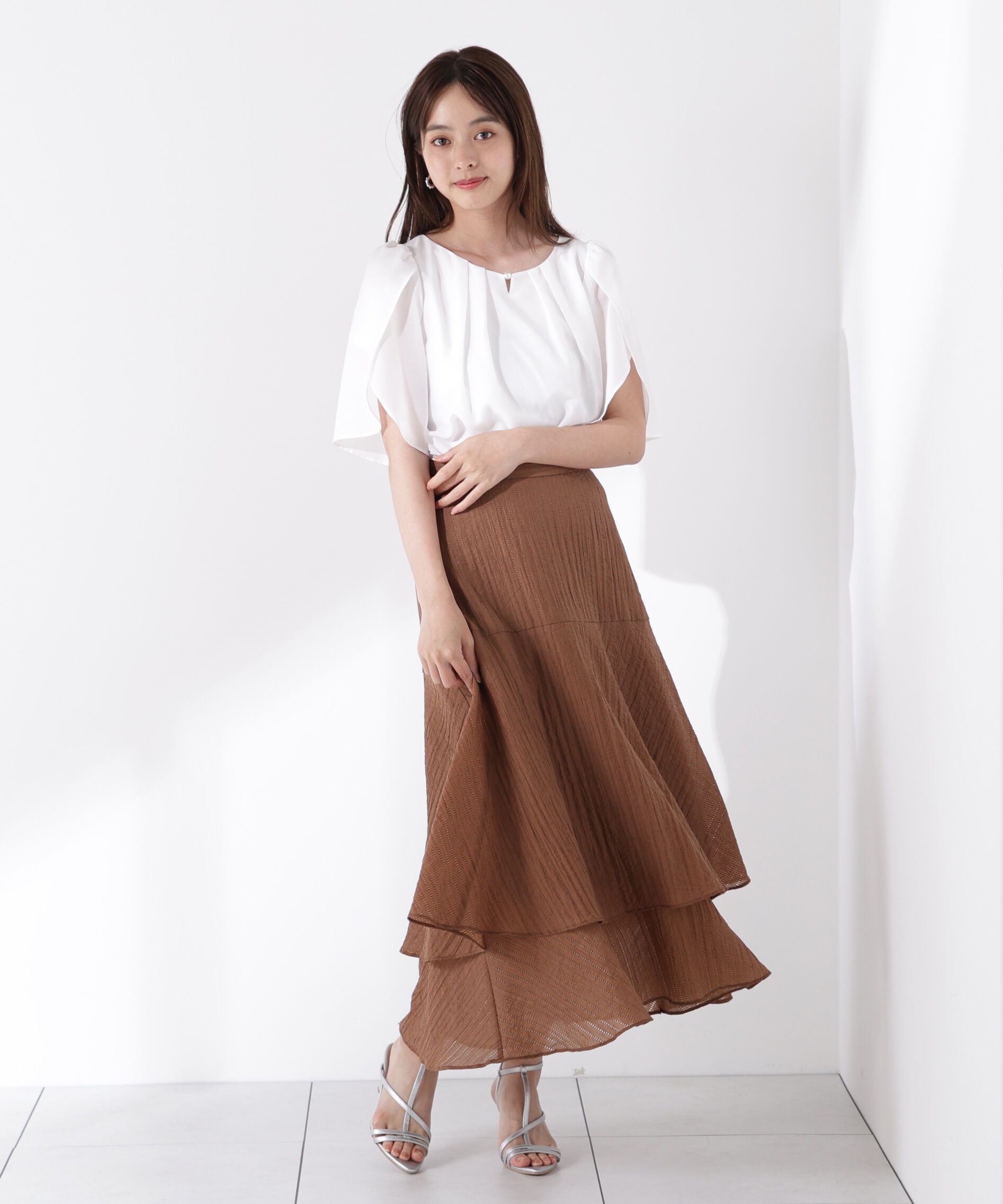 PROPORTION BODY DRESSING「パールポイントフレアスリーブブラウス」|シャツ・ブラウス|