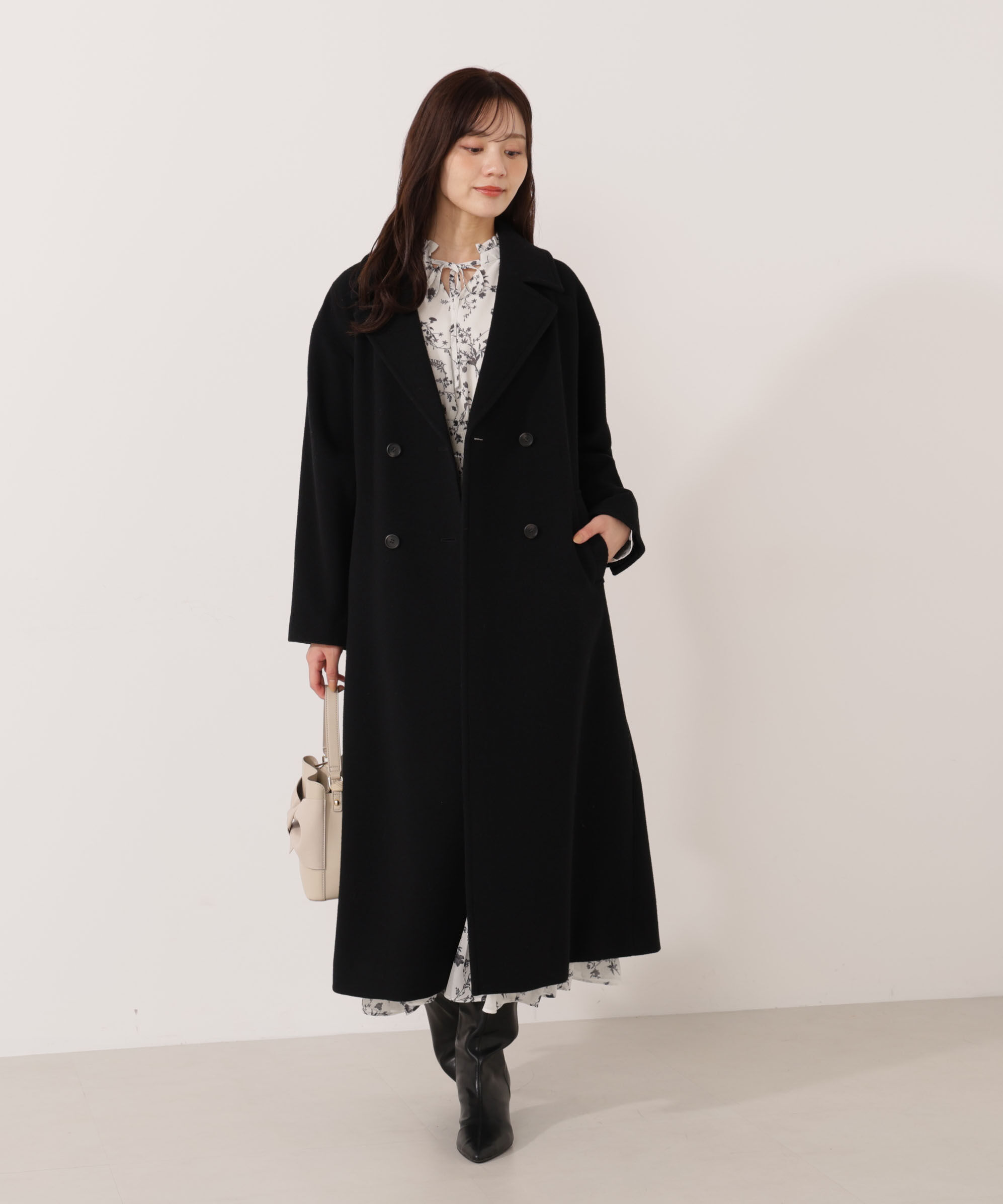 PROPORTION BODY DRESSING「ダブル釦チェスターコート 25AW」|その他|ブラック