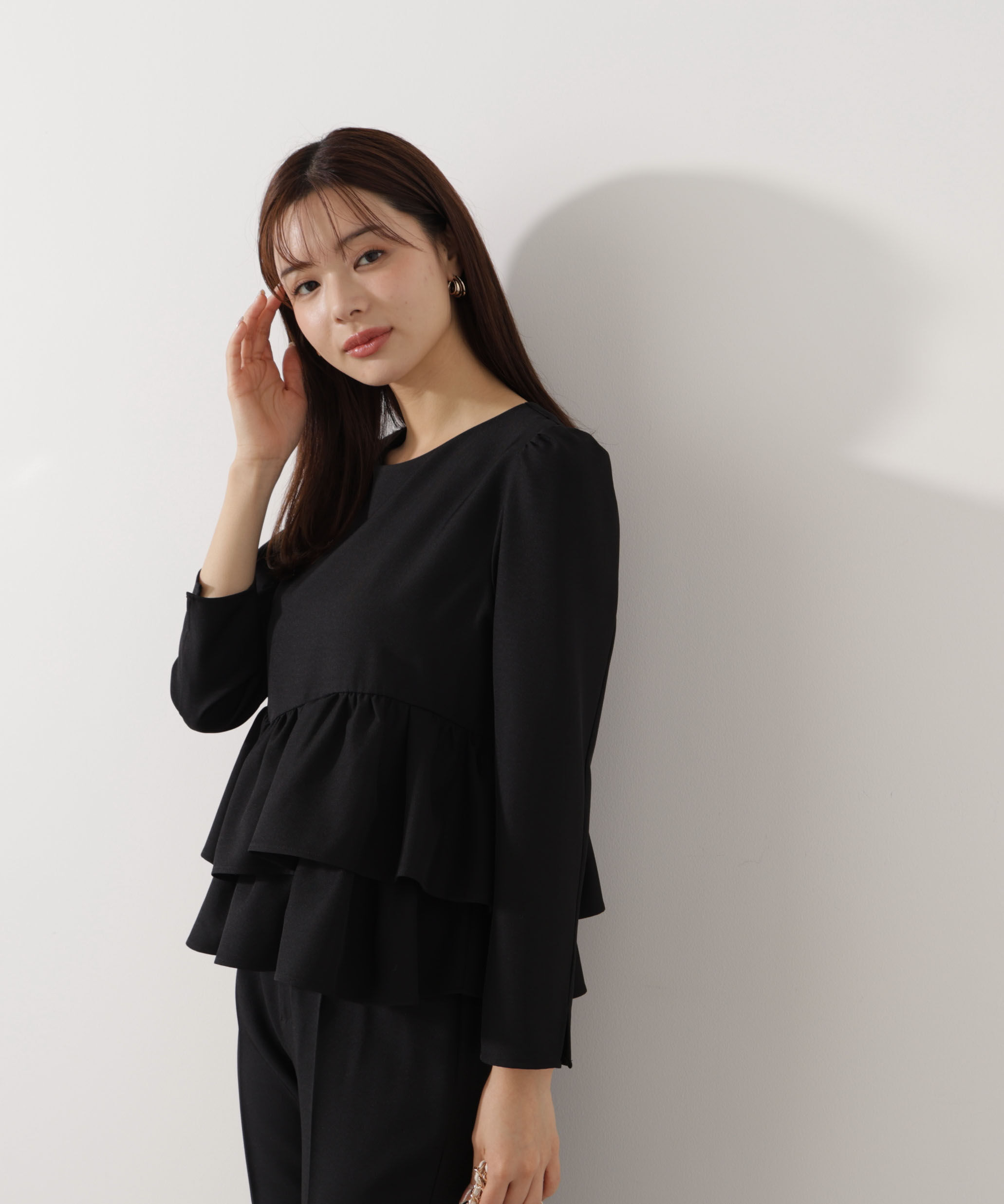 PROPORTION BODY DRESSING「＜ウォッシャブル＞ランダムヘムペプラムブラウス」|シャツ・ブラウス|