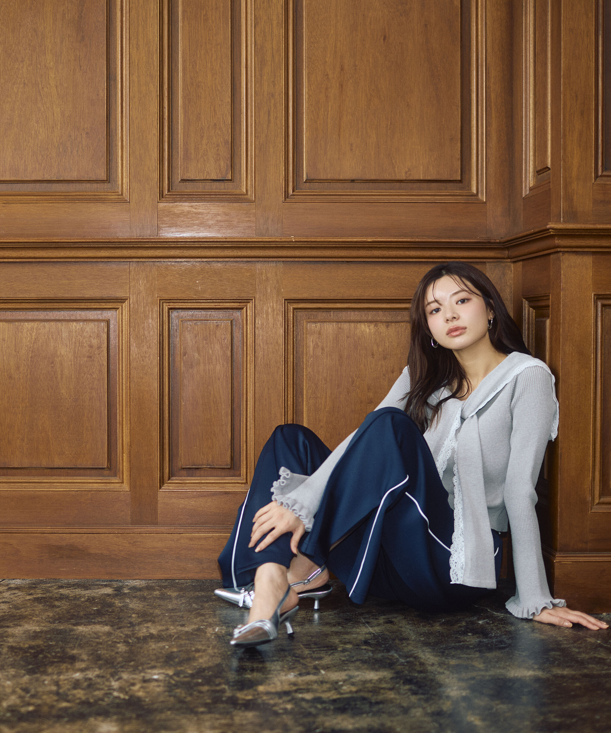 PROPORTION BODY DRESSING「＜新津のんさんコラボ＞〈a/mie〉セーラーニット 26SS」|カーディガン|