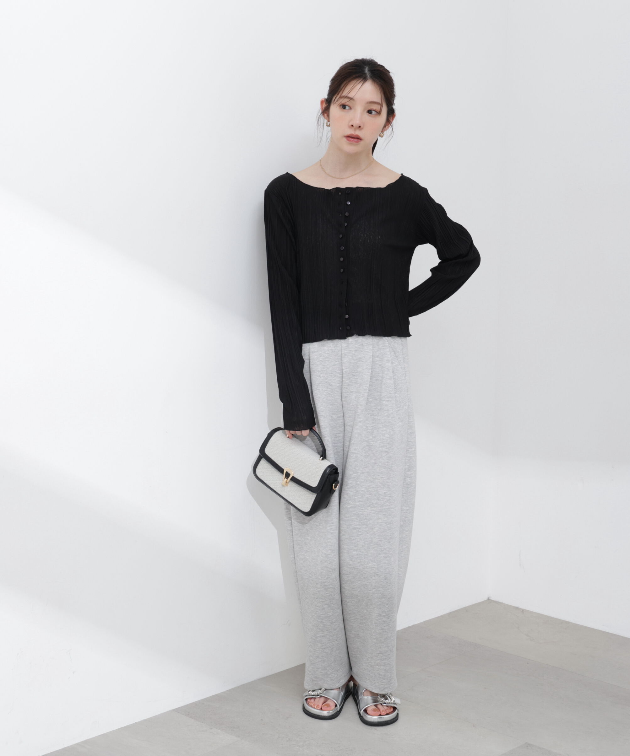 PROPORTION BODY DRESSING「〈a/mie〉前後2wayプリーツカットソーカーディガン 26SS」|Tシャツ・カットソー|