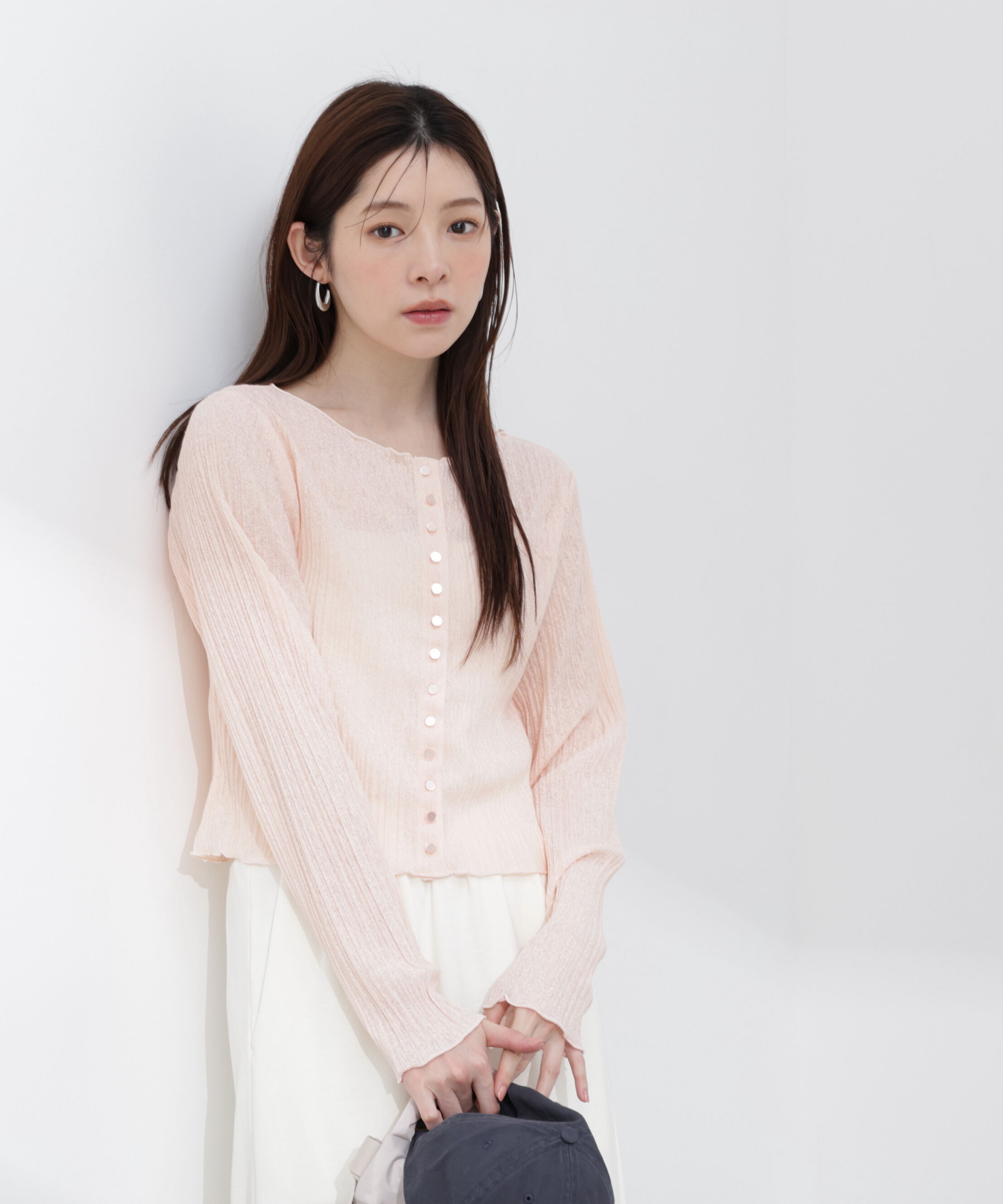 PROPORTION BODY DRESSING「〈a/mie〉前後2wayプリーツカットソーカーディガン 26SS」|Tシャツ・カットソー|