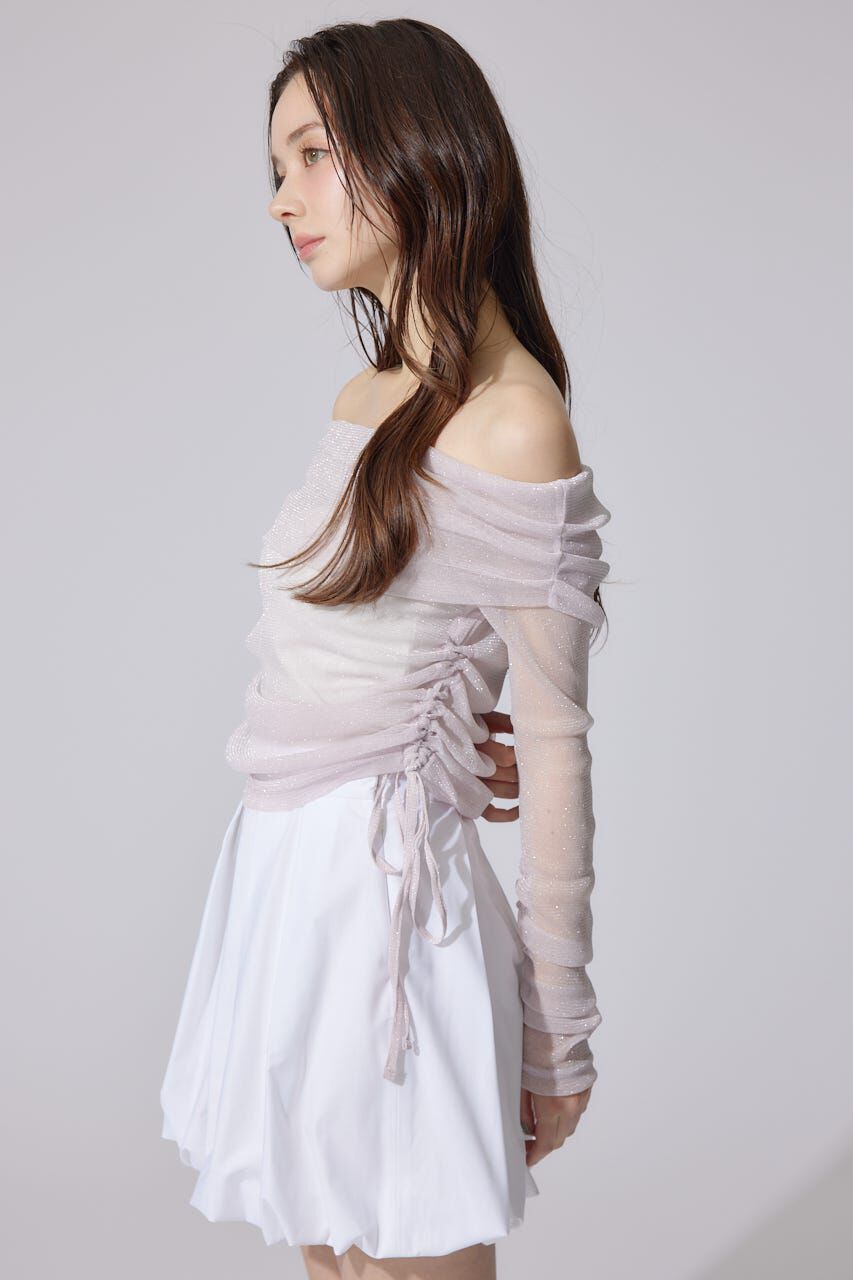 rienda「オフショルレディーラメトップス」|Tシャツ・カットソー|