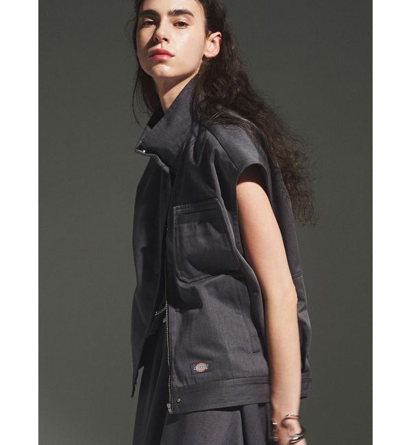 ELENDEEK「【Dickies&times;ELENDEEK】STAND ZIP VEST」|ダウンベスト・ベスト|グレー