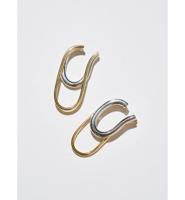 ELENDEEK「DOUBLE HOOP EAR CUFF」|イヤーカフ|シルバー