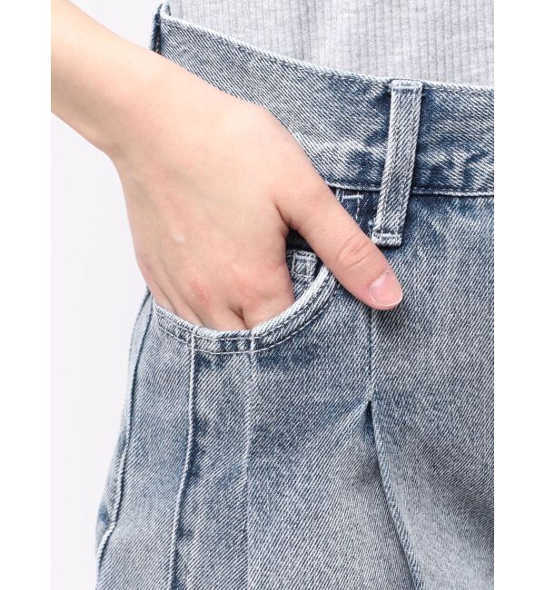 ELENDEEK「PANEL TUK DENIM WIDE PT」|デニム|
