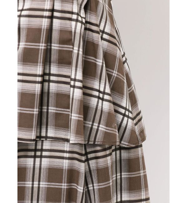 ELENDEEK「WAIST TUCK CHECK BL」|シャツ・ブラウス|