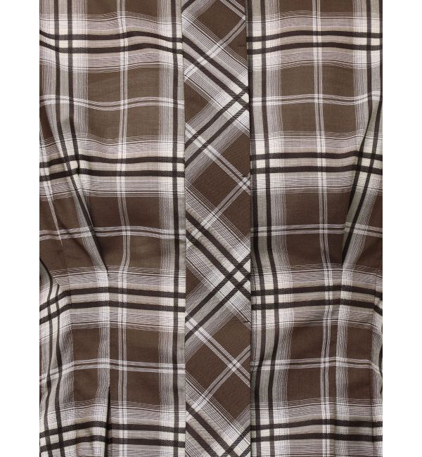 ELENDEEK「WAIST TUCK CHECK BL」|シャツ・ブラウス|
