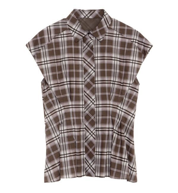 ELENDEEK「WAIST TUCK CHECK BL」|シャツ・ブラウス|