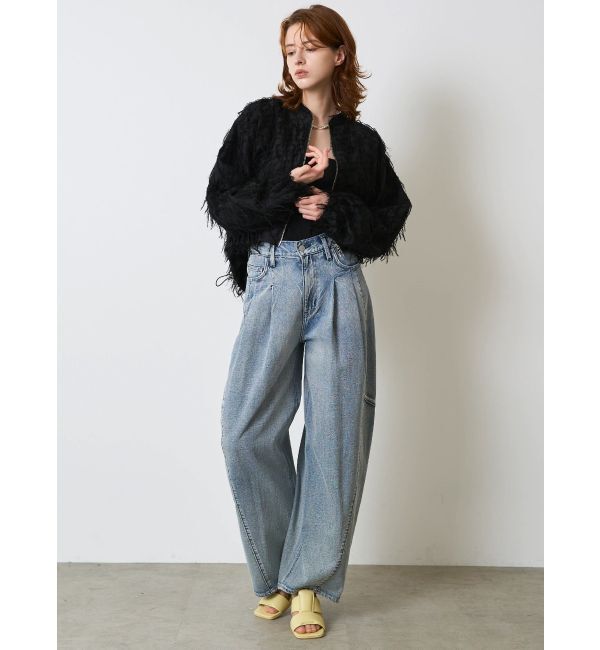 ELENDEEK「PANEL TUCK DENIM WIDE PT」|デニム|