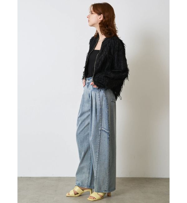 ELENDEEK「PANEL TUCK DENIM WIDE PT」|デニム|