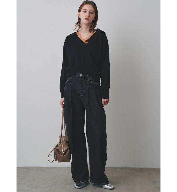 ELENDEEK「PANEL TUCK DENIM WIDE PT」|デニム|