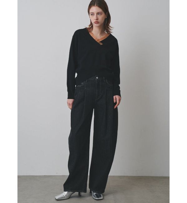 ELENDEEK「PANEL TUCK DENIM WIDE PT」|デニム|