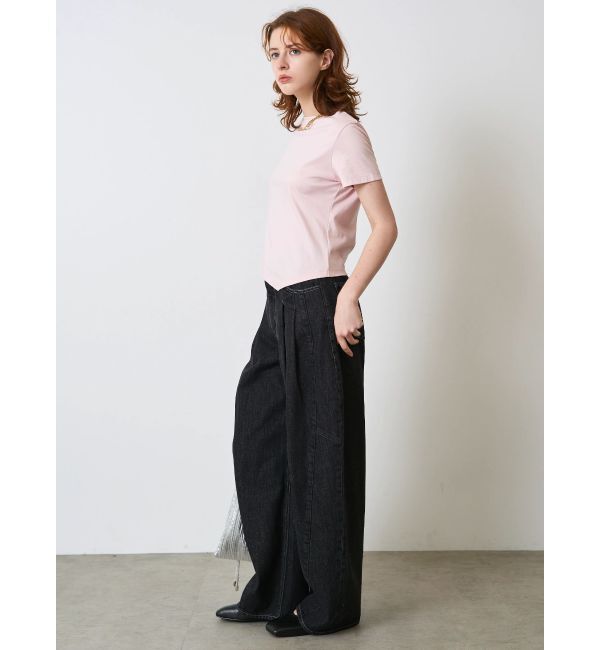 ELENDEEK「PANEL TUCK DENIM WIDE PT」|デニム|