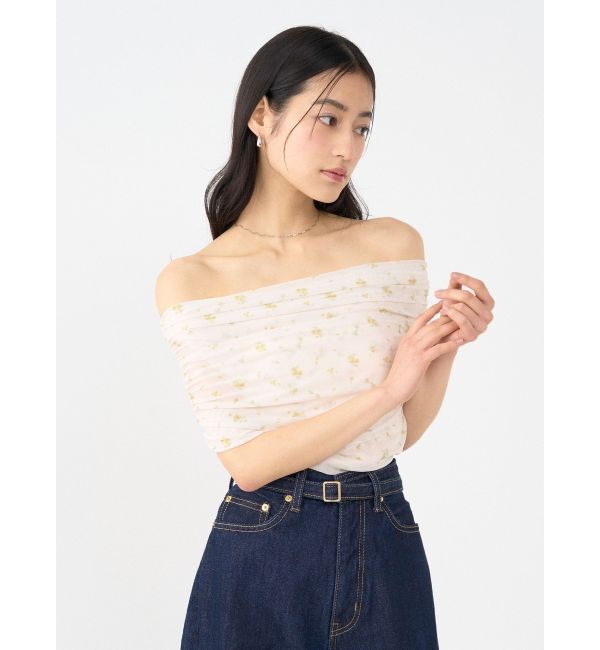 LAGUNAMOON「オフショルチュールトップス」|Tシャツ・カットソー|アイボリー