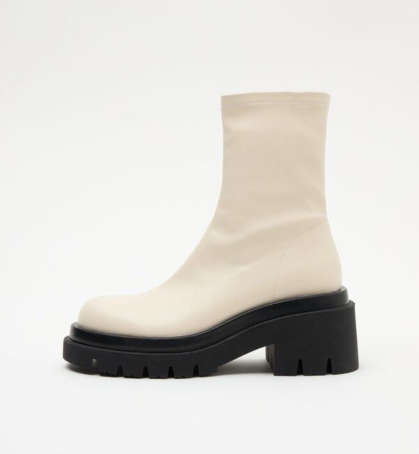 SY UNITED ARROWS「＜SY＞ タンクソールスト ショートブーツ75&uarr;」|ショートブーツ|OFF WHITE