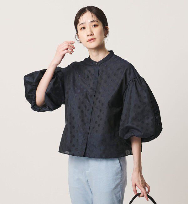 UNITED ARROWS「シアー ドット パフ ブラウス ‐ウォッシャブル‐」|シャツ・ブラウス|