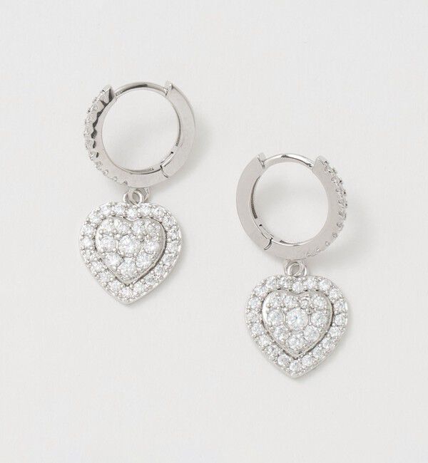 UNITED ARROWS「ハート パヴェ ピアス」|ピアス|SILVER