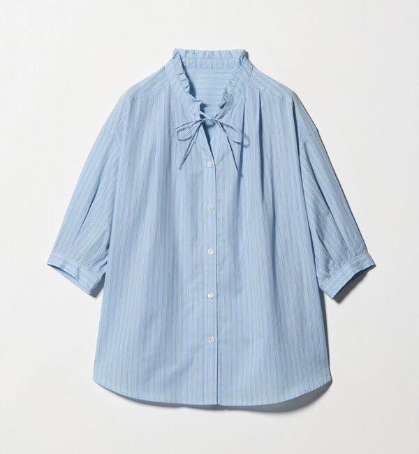 UNITED ARROWS green label relaxing「フリル ネック ショートスリーブ ブラウス」|シャツ・ブラウス|