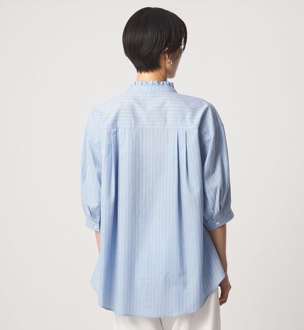 UNITED ARROWS green label relaxing「フリル ネック ショートスリーブ ブラウス」|シャツ・ブラウス|