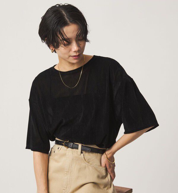 UNITED ARROWS green label relaxing「シアーフロッキー ショートスリーブ Tシャツ」|Tシャツ・カットソー|BLACK