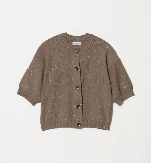 UNITED ARROWS green label relaxing「ハーフスリーブ スパンコール ニット カーディガン」|カーディガン|