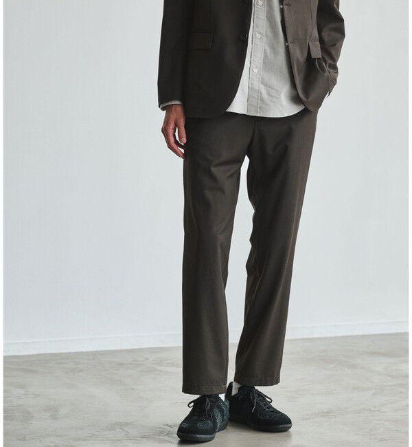 UNITED ARROWS green label relaxing「ウォッシャブル サージ ナロー ユーティリティ イージーパンツ S2 -2WAYストレッチ-」|スラックス|OLIVE