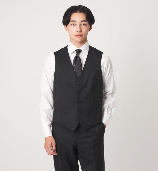 UNITED ARROWS green label relaxing「REDA サージ スリム 5B スーツベスト」|スーツ|BLACK