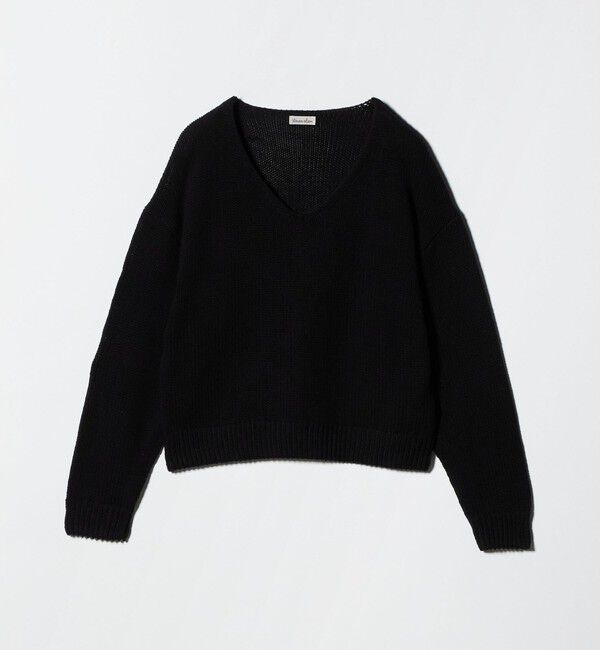 STEVEN ALAN「＜Steven Alan＞コットン シルク Vネック ニット」|ニット・セーター|BLACK