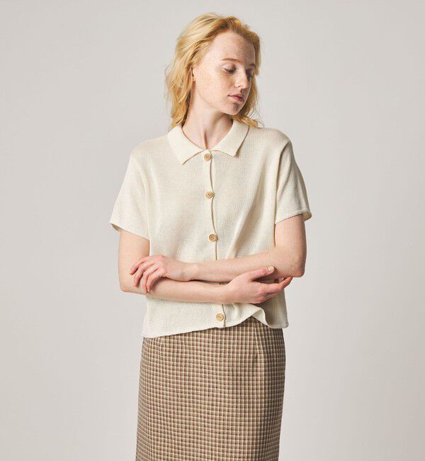 STEVEN ALAN「＜Steven Alan＞コットン ショートスリーブ カーディガン」|カーディガン|OFF WHITE