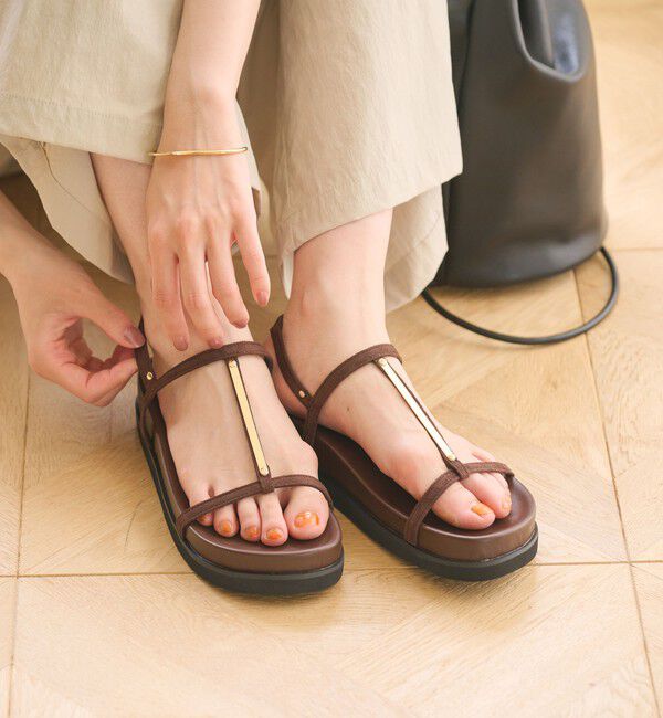 BEAUTY&YOUTH UNITED ARROWS「メタルプレート プラットフォーム サンダル」|サンダル|DK.BROWN