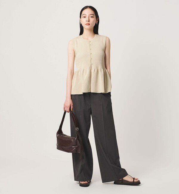 BEAUTY&YOUTH UNITED ARROWS「【WEB限定 Wardrobe DAILY MINIMAL】ペプラム2WAY ノースリーブリブニット ウォッシャブル」|ニット・セーター|