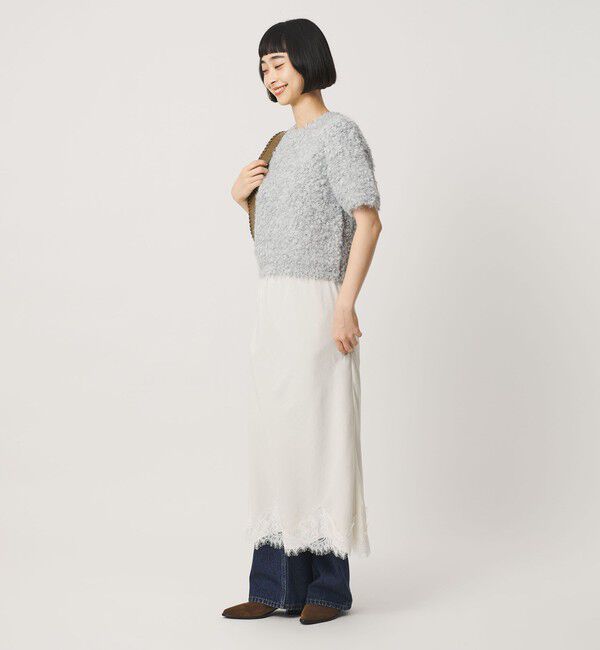 BEAUTY&YOUTH UNITED ARROWS「ループフェザーヤーン ハーフスリーブ ニットプルオーバー」|ニット・セーター|