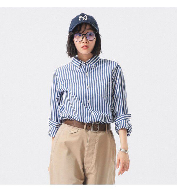 BEAMSBOY「ロンドン ストライプ ボタンダウン シャツ」|シャツ・ブラウス|NAVY