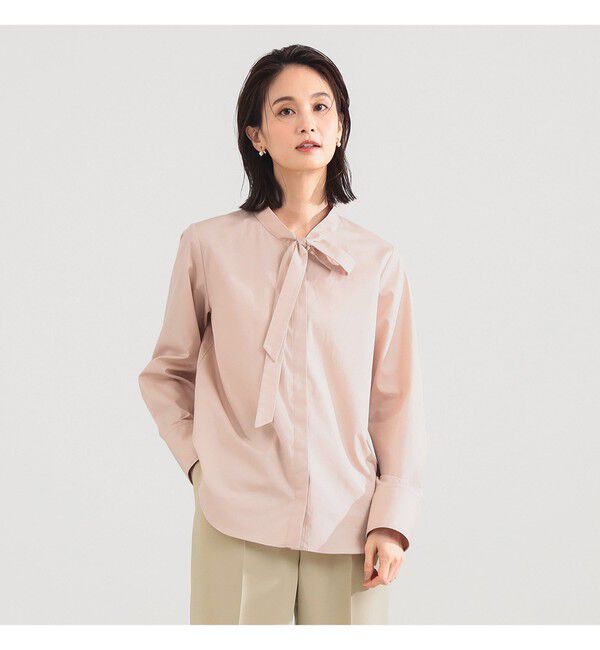 Demi-Luxe BEAMS 「コットン リボンタイ シャツ」|シャツ・ブラウス|PINK BEIGE
