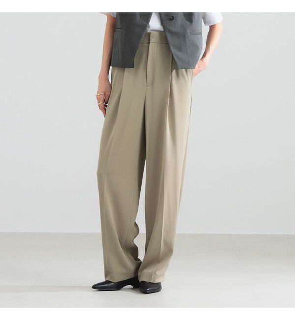 Demi-Luxe BEAMS 「セミワイド 1タックパンツ」|チノ|BEIGE