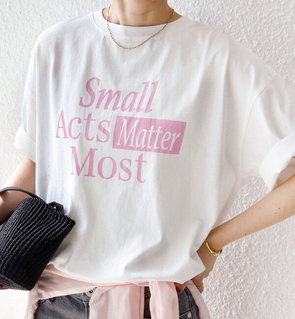 SHIPS for women「【SHIPS別注】81BRANCA:ロゴ 5分袖 TEE」|Tシャツ・カットソー|