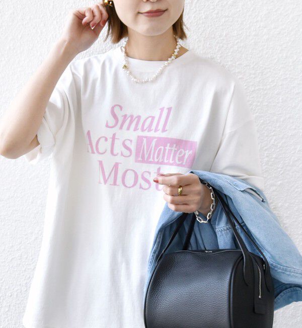 SHIPS for women「【SHIPS別注】81BRANCA:ロゴ 5分袖 TEE」|Tシャツ・カットソー|