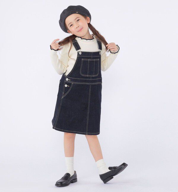SHIPS KIDS「SHIPS KIDS:100～130cm /デニム オーバーオール スカート」|ジャンパースカート|