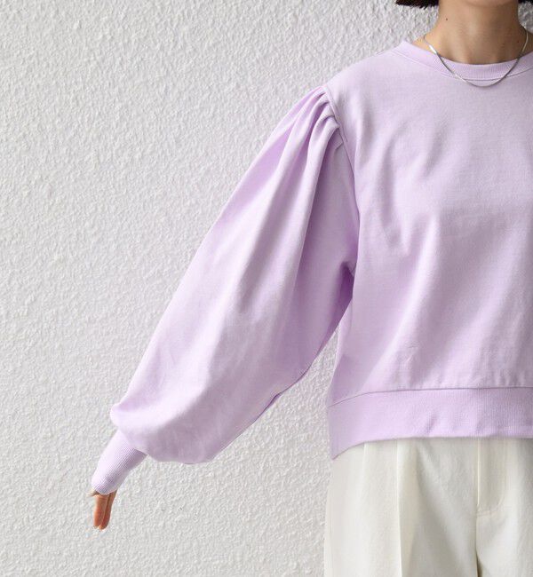 SHIPS for women「【WEB限定】〈手洗い可能〉ショルダー タック パフ スリーブ ミニ 裏毛 プルオーバー」|Tシャツ・カットソー|