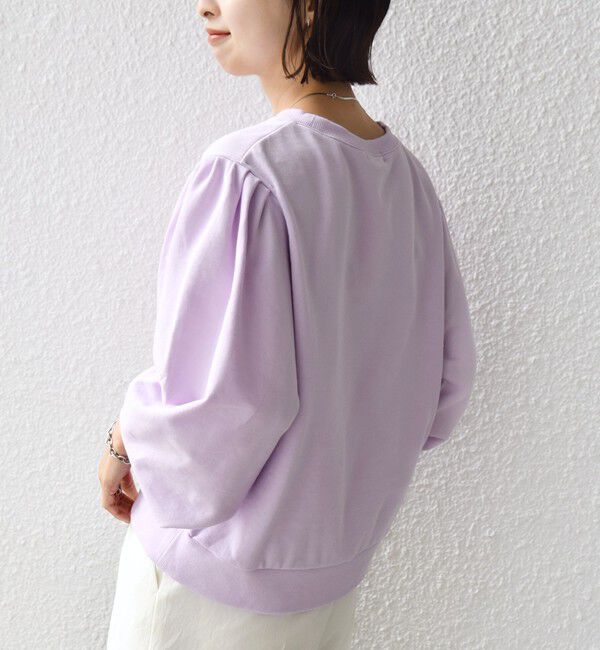 SHIPS for women「【WEB限定】〈手洗い可能〉ショルダー タック パフ スリーブ ミニ 裏毛 プルオーバー」|Tシャツ・カットソー|