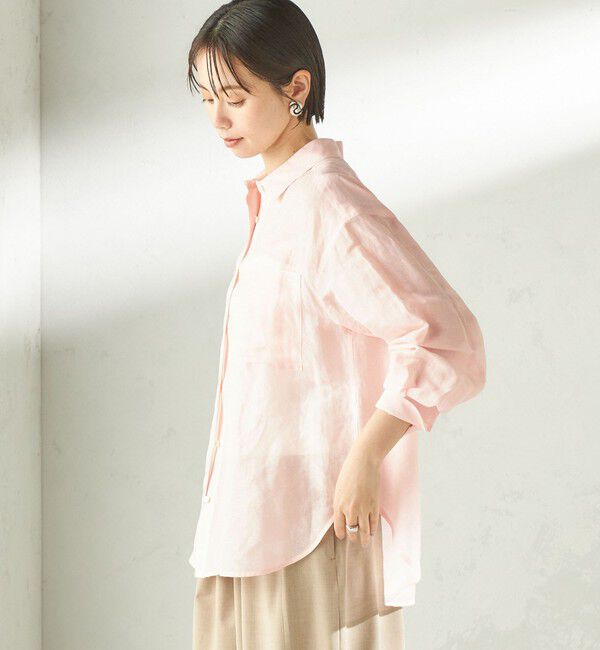SHIPS for women「〈手洗い可能〉IMPERIAL LINEN 混 オーバー サイズ シャツ」|シャツ・ブラウス|