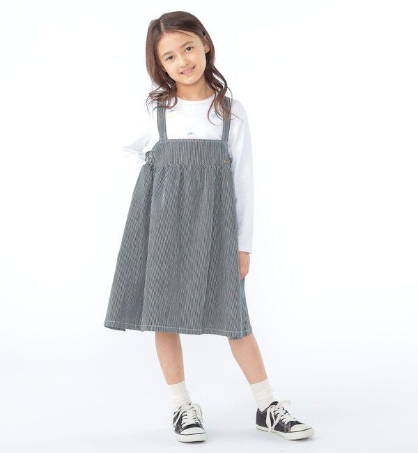 SHIPS KIDS「SHIPS KIDS:100～130cm/ライトデニム ジャンパースカート」|ジャンパースカート|