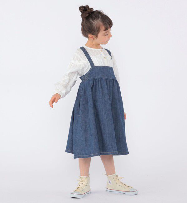 SHIPS KIDS「SHIPS KIDS:100～130cm/ライトデニム ジャンパースカート」|ジャンパースカート|