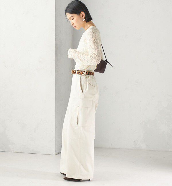 SHIPS for women「〈手洗い可能〉シュリンク レース ヘンリーネック 2WAY プルオーバー」|Tシャツ・カットソー|